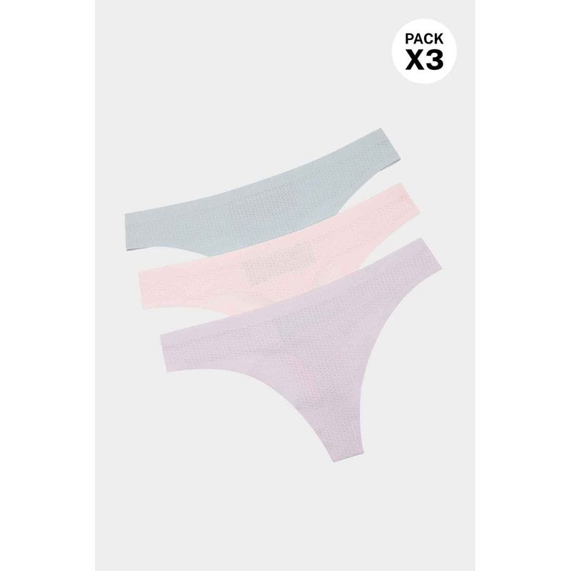 Panty brasilera en microfibra con textura suave paquete x3