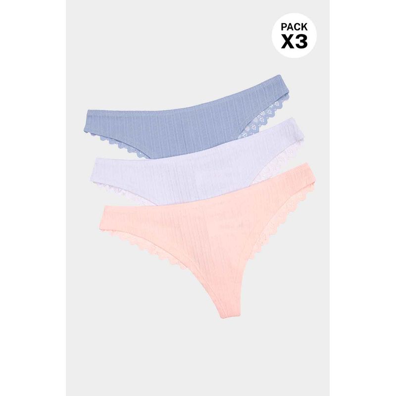 Brasilera confeccionada en algodón acanalado paquete x3