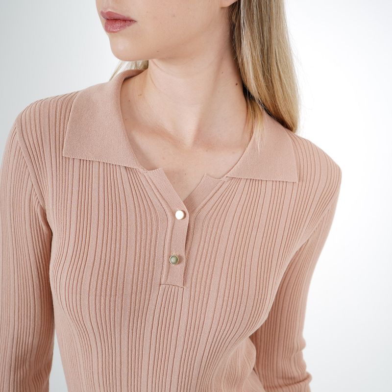 Sweater Cuello Camisero Manga Larga