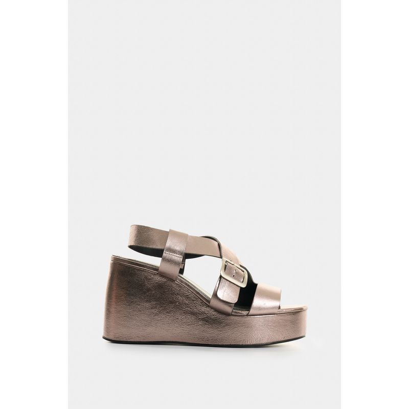 Sandalia plataforma de cuero folia para mujer Light