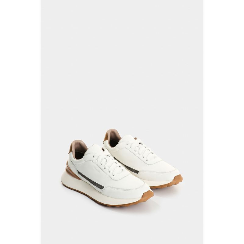 Tenis de cuero detalle millaré para mujer Pearl