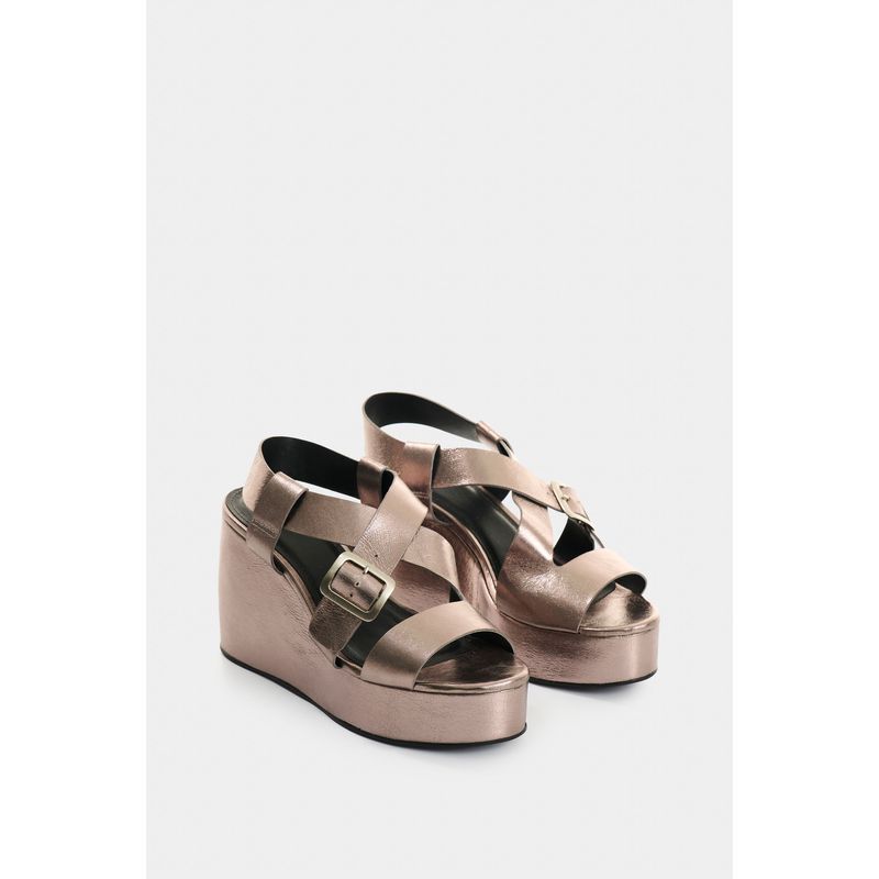 Sandalia plataforma de cuero folia para mujer Light