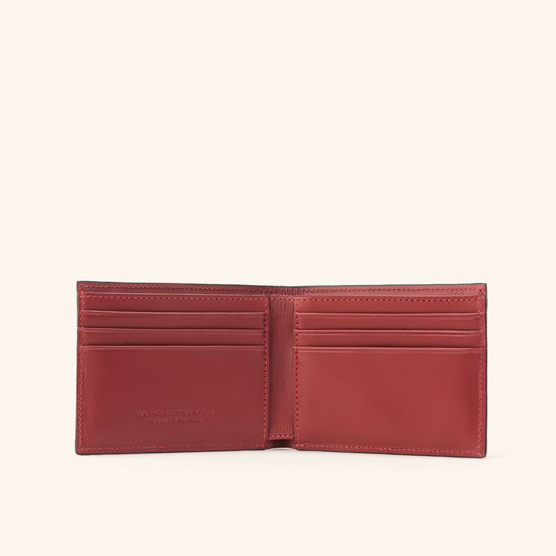 Billetera Mario Pequeña Negro Vinotinto Porto