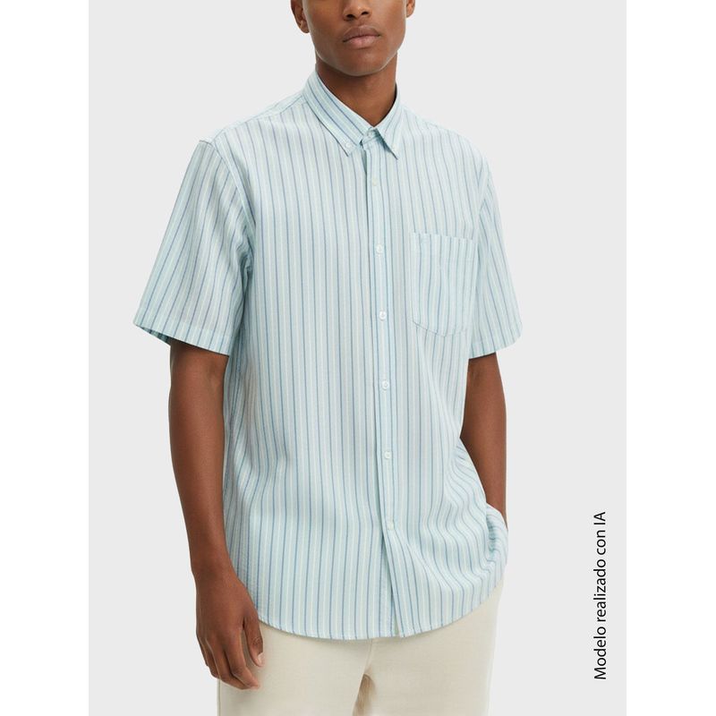 Camisa Casual a Rayas para Hombre 49504