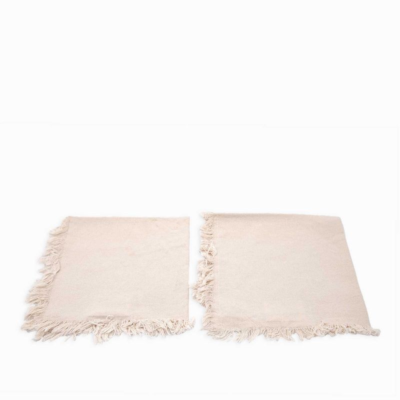 Servilletas de tela flecos beige setx2