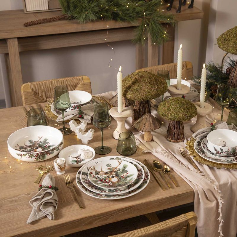 Plato principal navidad silvestre 25cm setx4