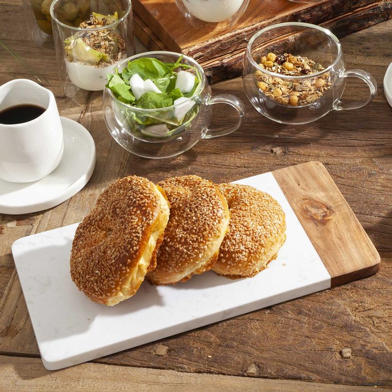 Tabla en mármol y acacia 30,2x15cm