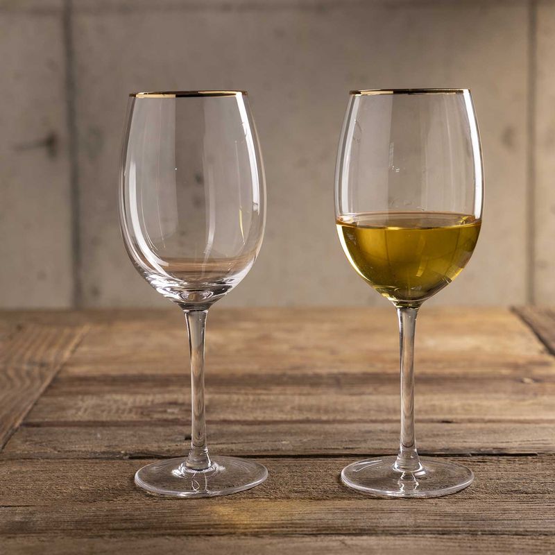 Copas vino borde dorado setx2