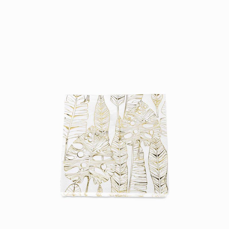 Servilletas silueta hoja dorada
