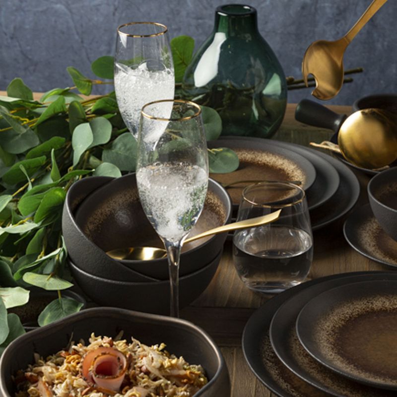 Copas champana borde dorado setx2