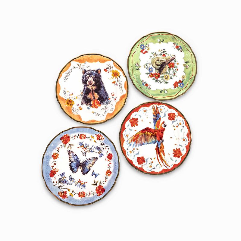 Plato Tesoro jungla redondo 20cm setx4