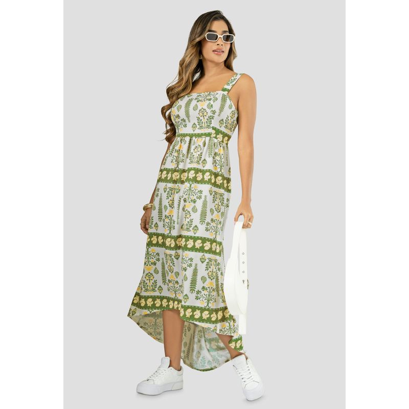 Vestido Largo Mujer Estampado Mp 113010