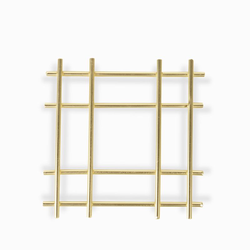 Portacalientes cuadrado dorado