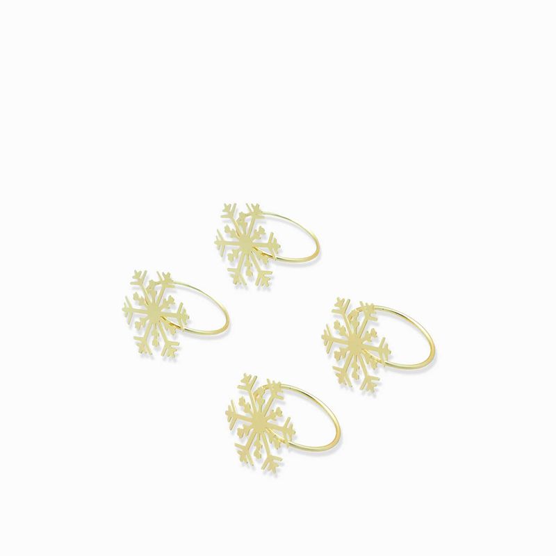Aros de servilletas snowflake dorado setx4