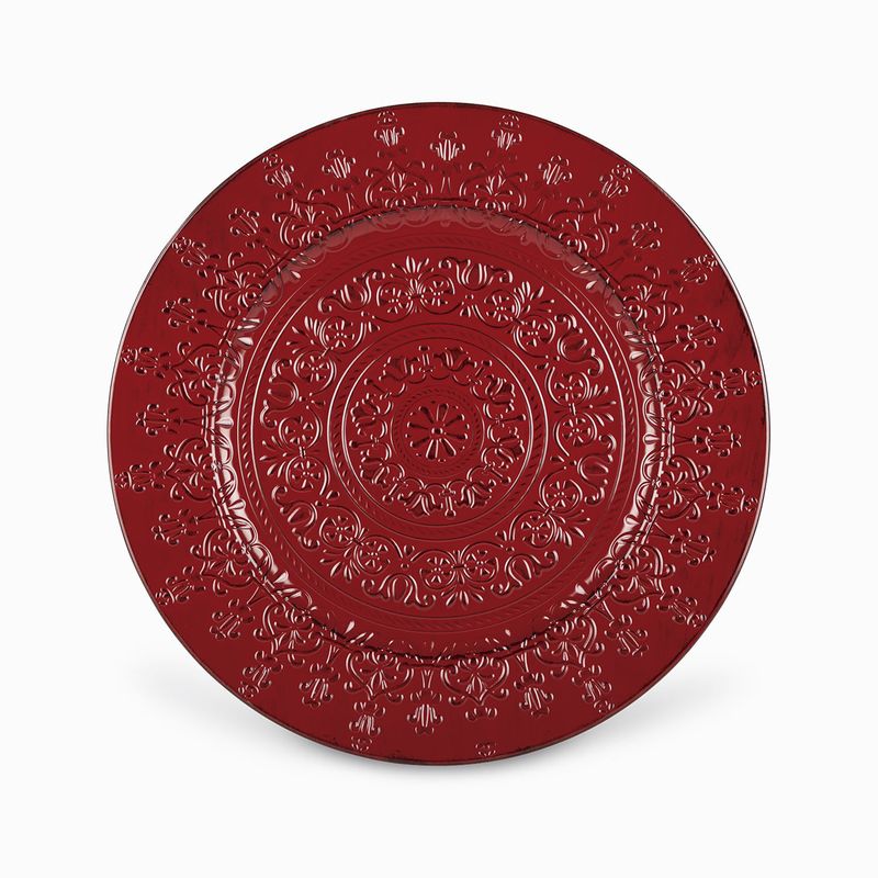 Plato base florencia rojo