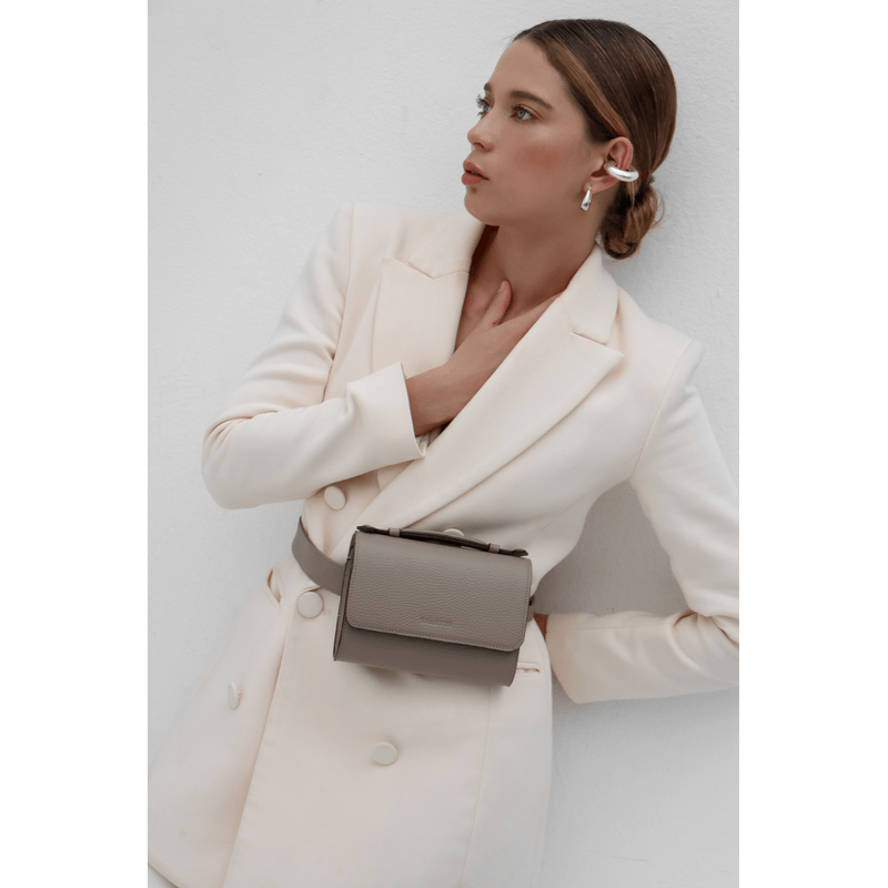 Canvas Belt bag - Taupe (3 in 1 convertible)