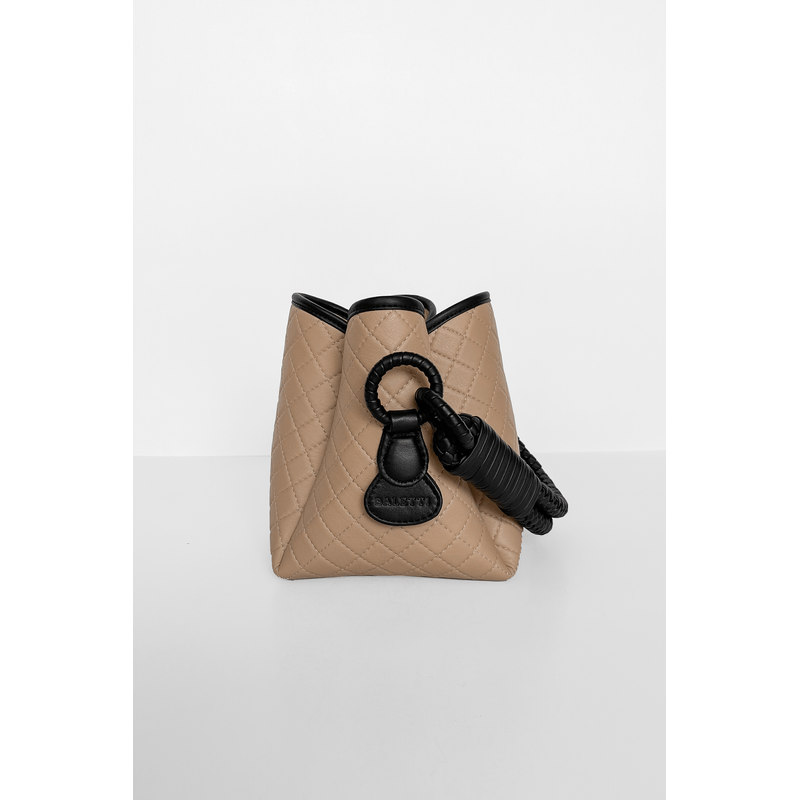 Tulip Mini Bucket Bag, Cappuccino & Black