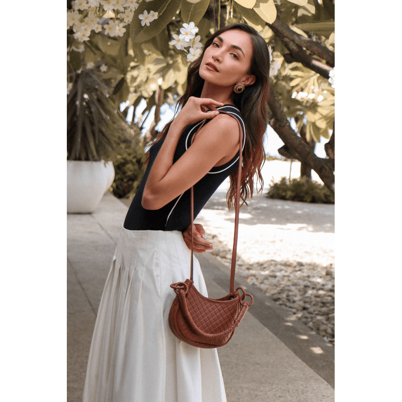 Saddle Mini, Shoulder Bag - Brandy