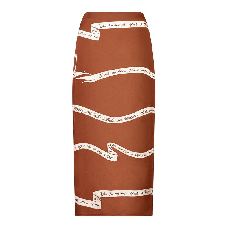 Falda Arabela ivory coffee