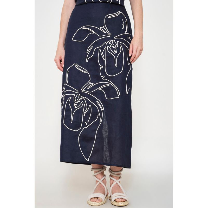 Falda arabela azul navy