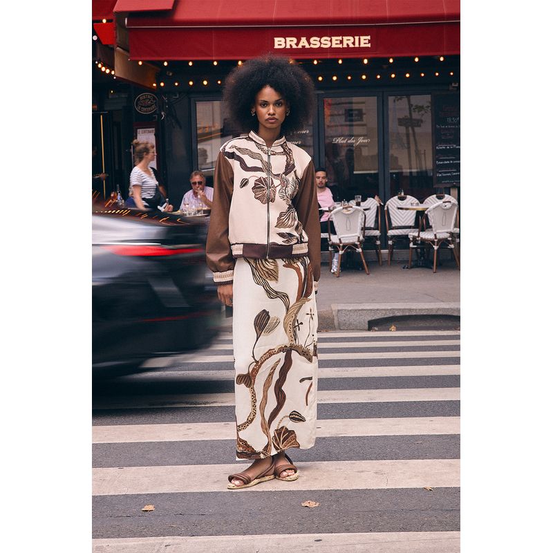 Falda arabela ivory coffee