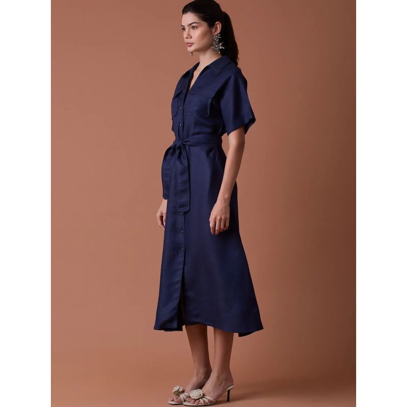 Makri Long Dress Navy
