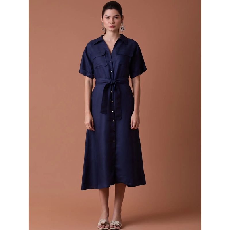Makri Long Dress Navy