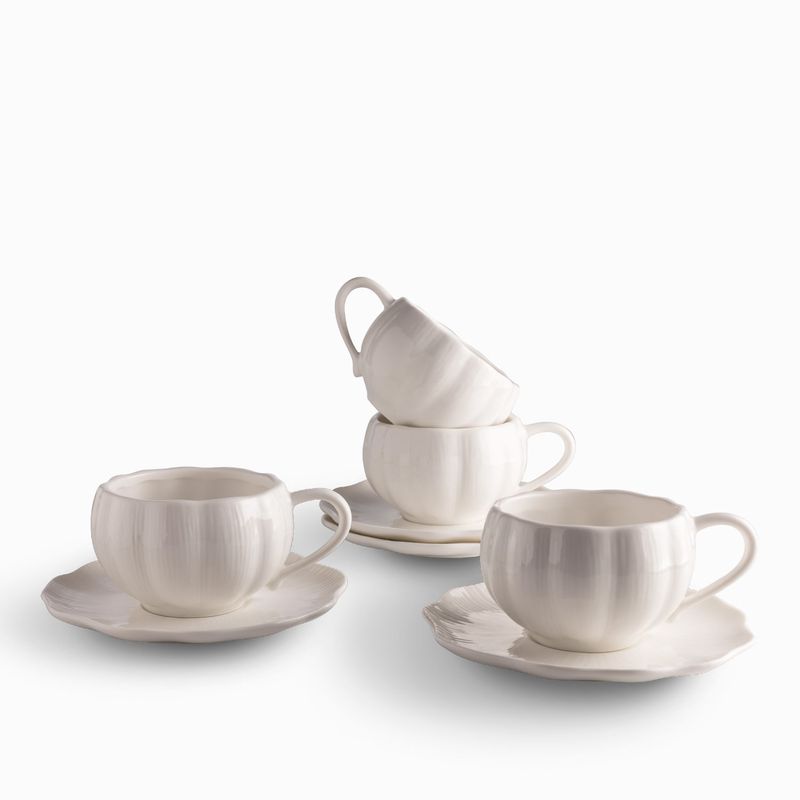 Pocillo y plato Pumpkin 200ml setx4