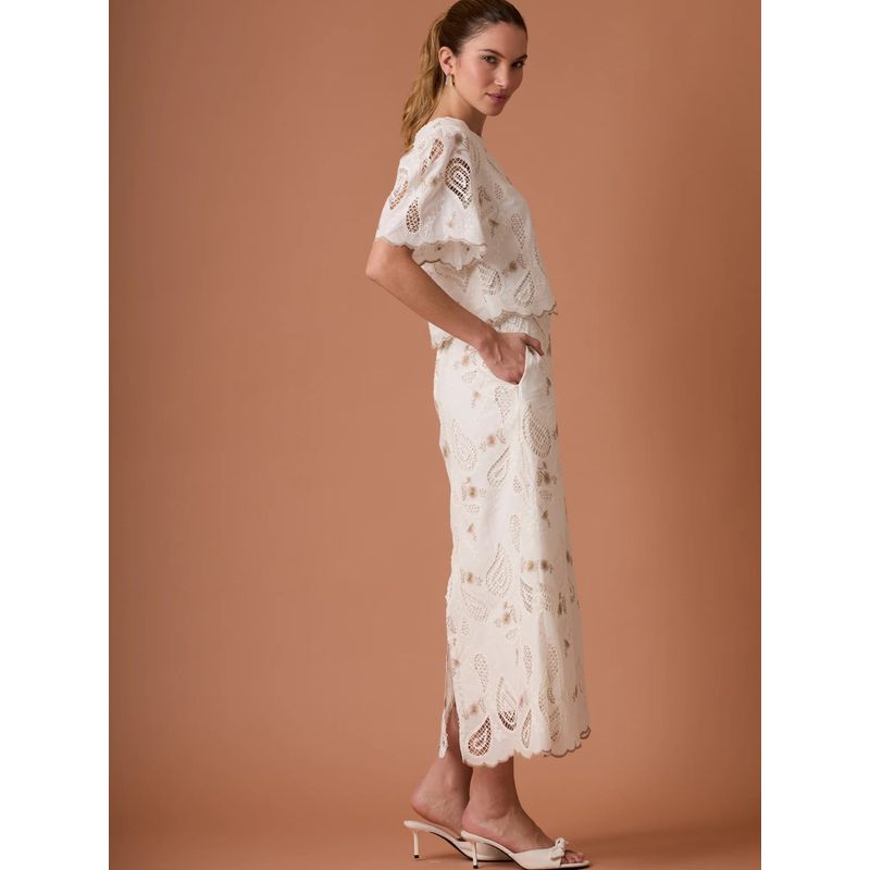 Pana Long Skirt White