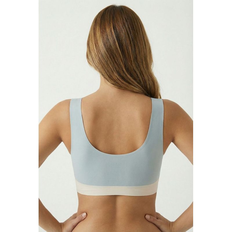 Top con escote triangular corte láser en microfibra