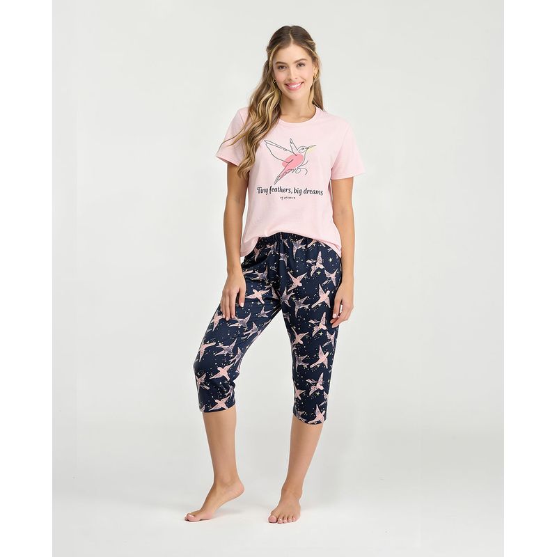 Pijama Pantalón Capri | Camiseta Manga Corta