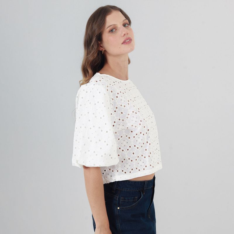 Blusa Cuello Redondo Manga Corta
