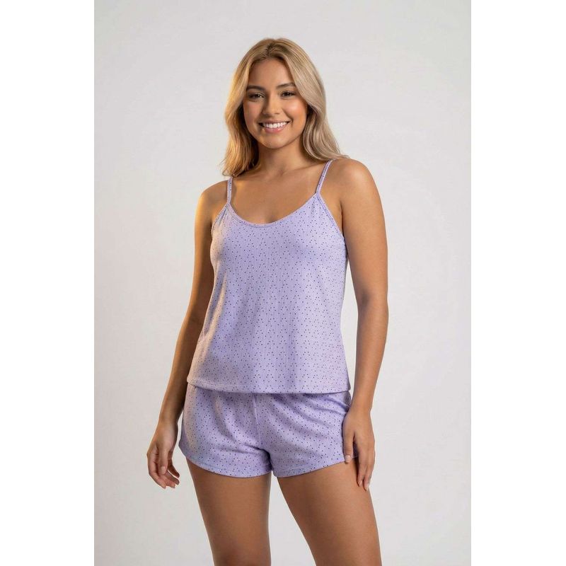Conjunto de pijama con short en dos piezas confeccionada en poliester