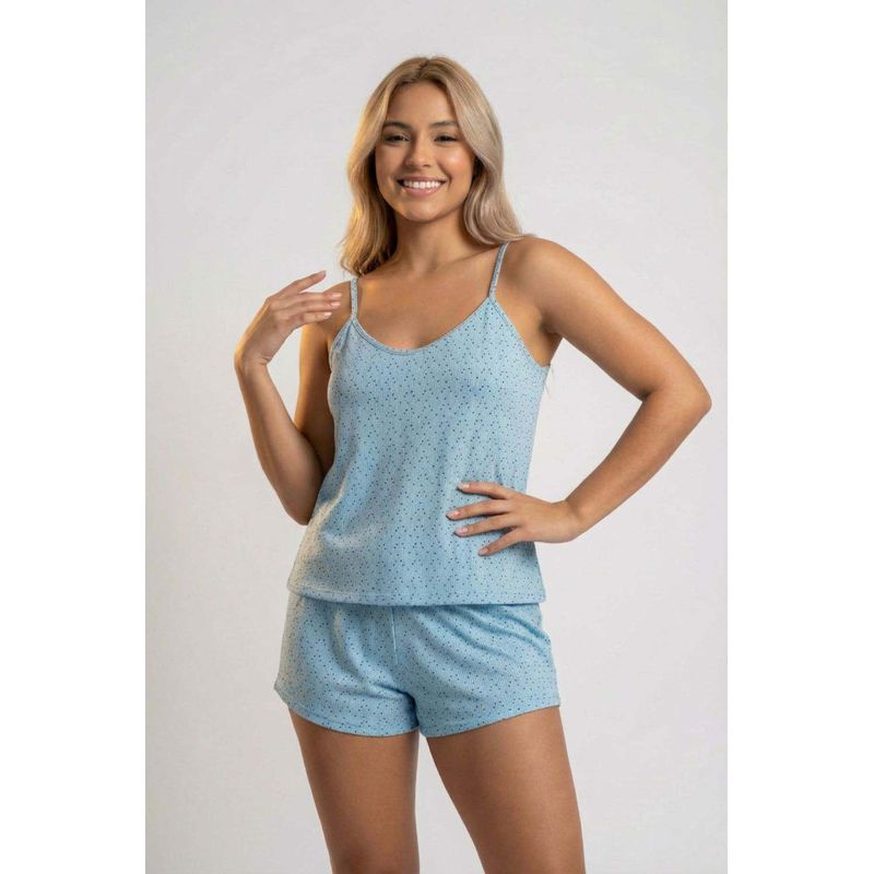 Conjunto de pijama con short en dos piezas confeccionada en poliester
