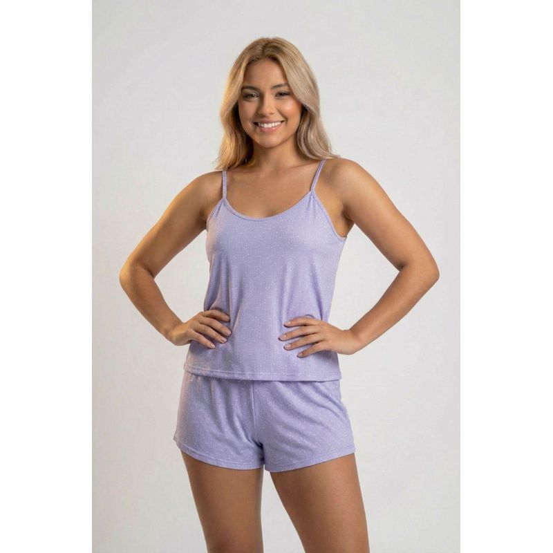 Conjunto de pijama con short en dos piezas confeccionada en poliester