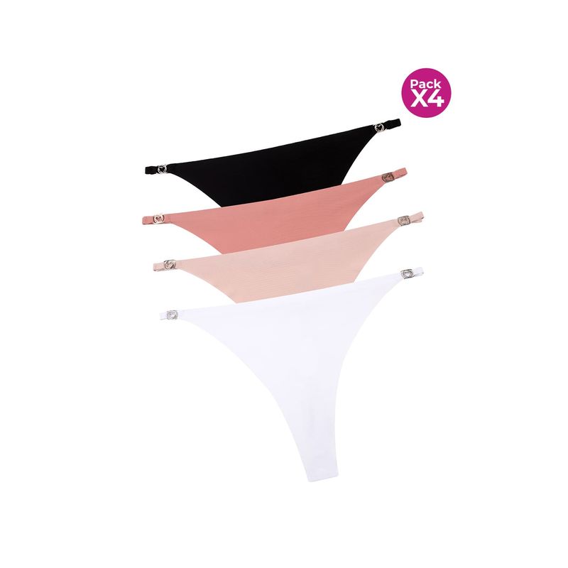 Panty tipo brasilera en microfibra paquete x4