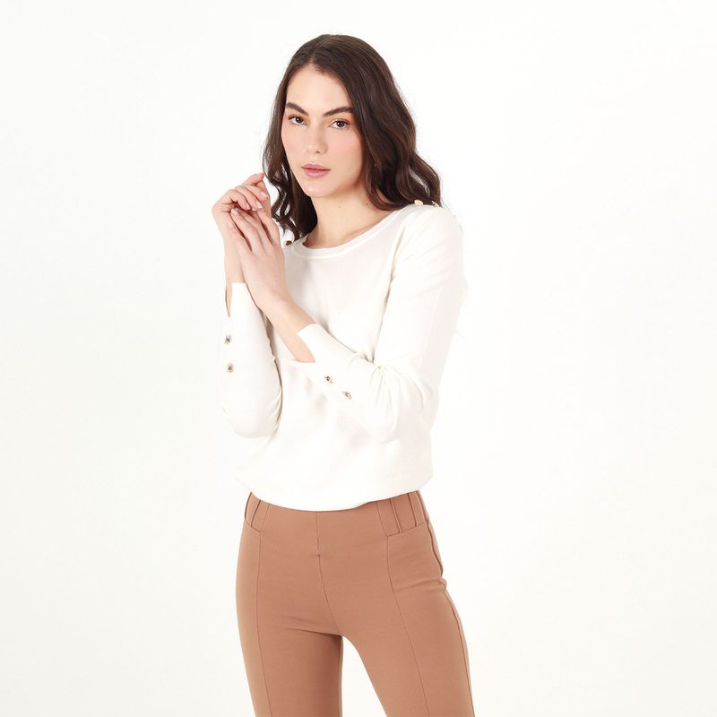 Sweater Cuello Redondo Manga Larga