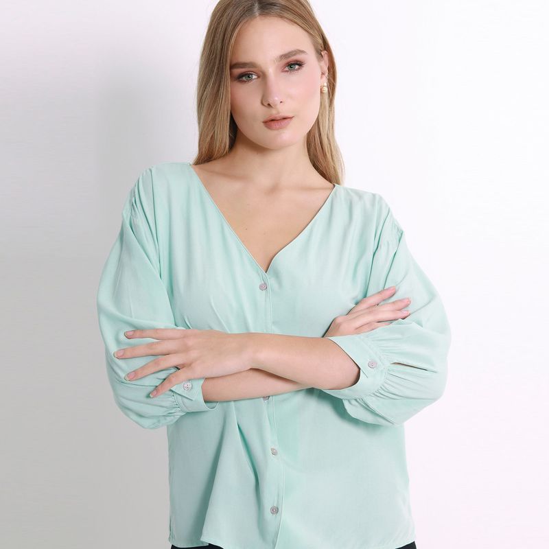Blusa Cuello V Manga 3Cuartos