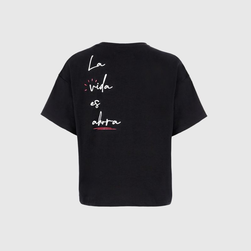 Camiseta La vida es ahora - Negro