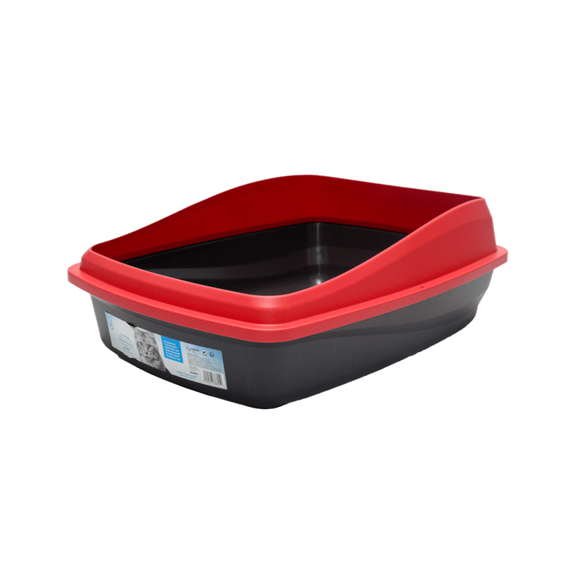 Arenera Para Gatos Catit Sencilla Con Borde Removible Roja