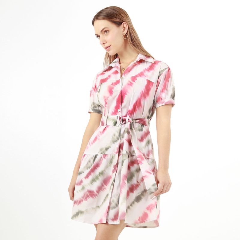 Vestido Cuello Camisero Manga Corta