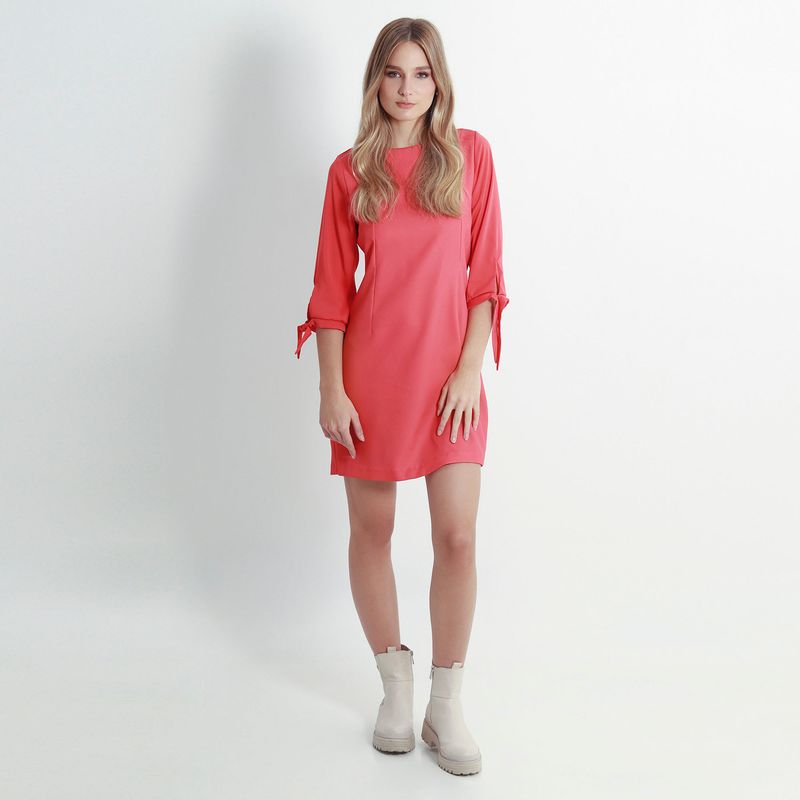 Vestido Cuello Redondo Manga 3cuartos