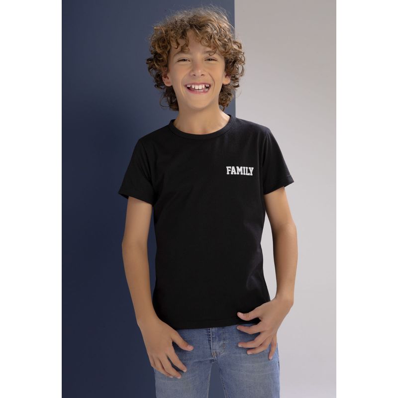 Camiseta Infantil Masculino Negro Mp 102017