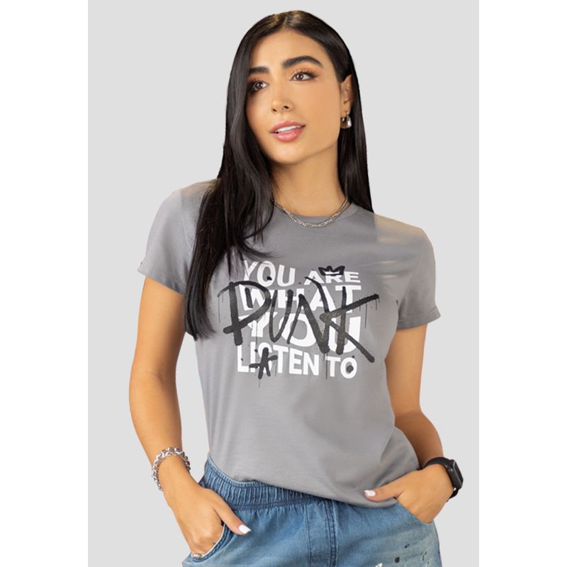 Camiseta Mujer Gris Grafito Atypical 101324