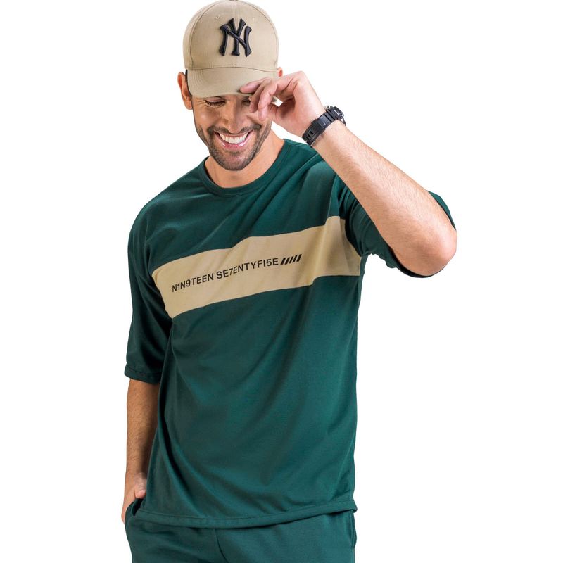 Camiseta Hombre Verde Botella Mp 4387