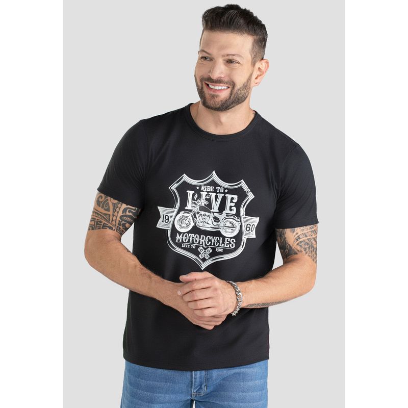 Camiseta Hombre Negro Mp 100491
