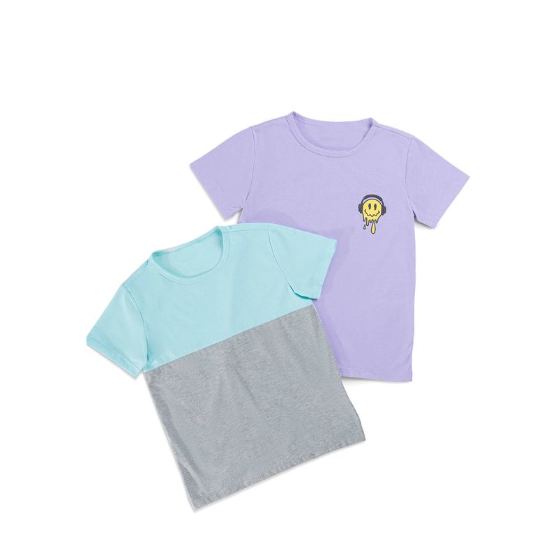 Camiseta Paq X2 Infantil Multicolor Mp 1165