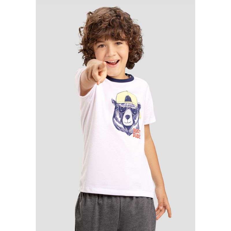 Camiseta Infantil Masculino Blanco Mp 103718