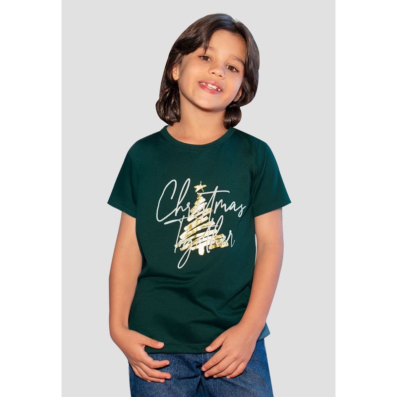 Camiseta Infantil Masculino Verde Botella Mp 104889