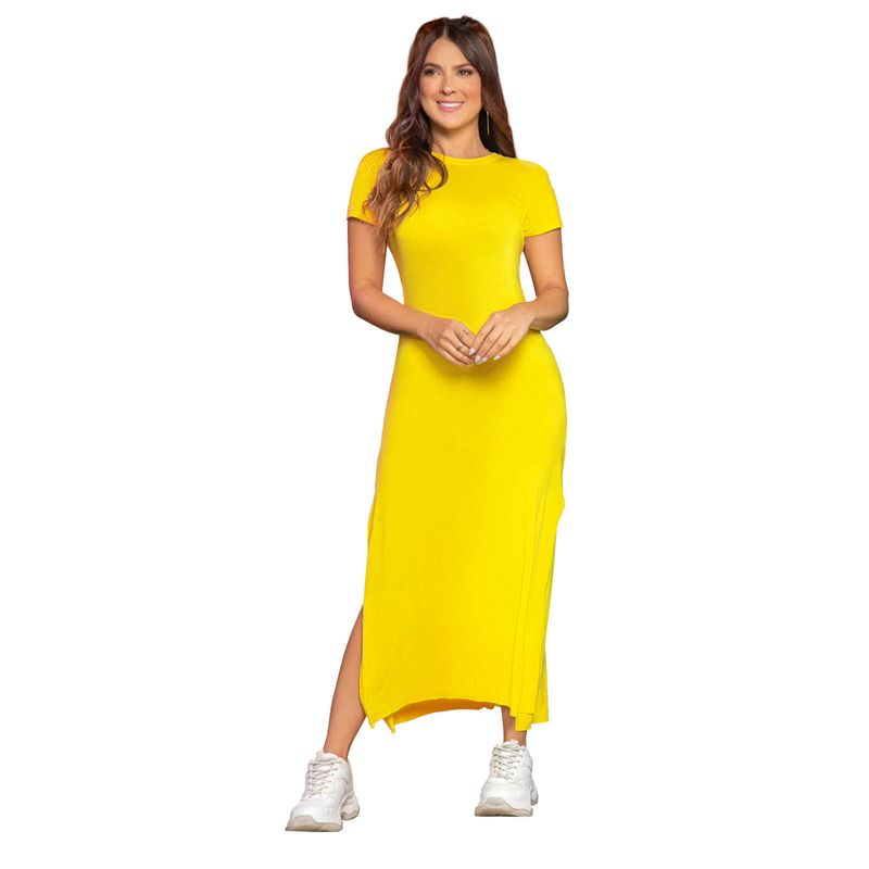 Vestido Mujer Amarillo Atypical 47504